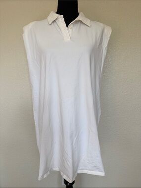 Divided White Sleeveless Polo Mini Dress